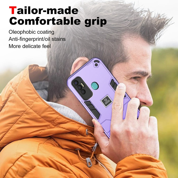 For Tecno Spark 7P 2 in 1 Shockproof Phone Case(Purple) - Tecno Cases by PMC TechLife | Online Shopping South Africa | PMC TechLife | Buy Now Pay Later Mobicred