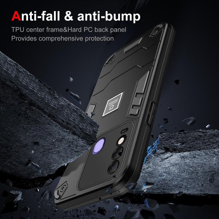 For Tecno Spark 8 2 in 1 Shockproof Phone Case(Black) - Tecno Cases by PMC TechLife | Online Shopping South Africa | PMC TechLife | Buy Now Pay Later Mobicred