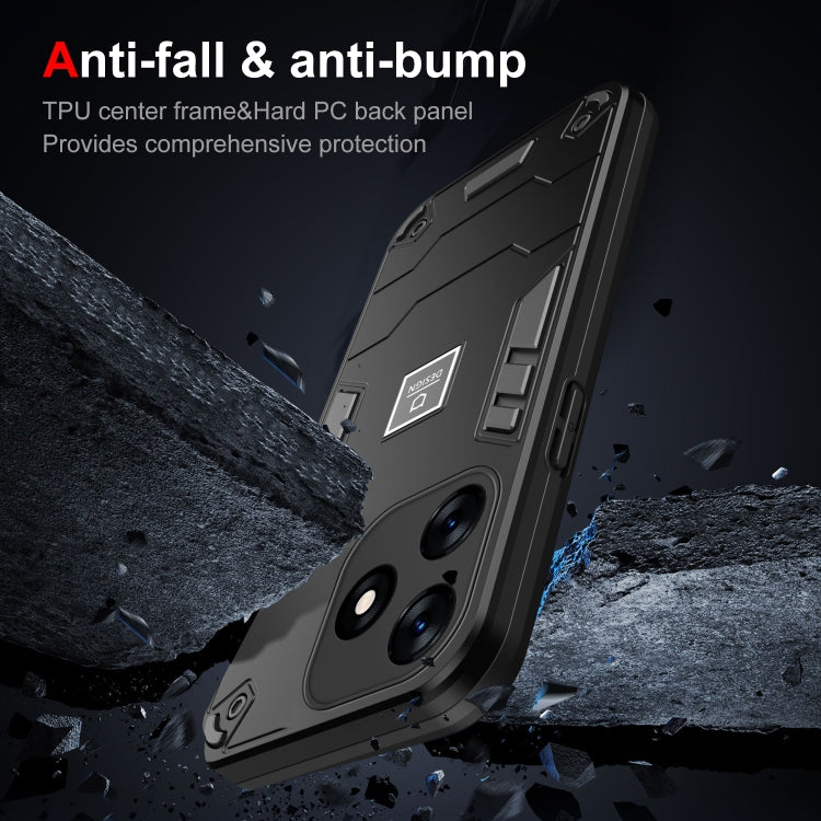For Tecno Spark 10 2 in 1 Shockproof Phone Case(Black) - Tecno Cases by PMC TechLife | Online Shopping South Africa | PMC TechLife | Buy Now Pay Later Mobicred