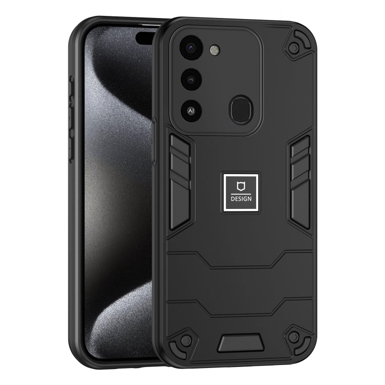 For Tecno Spark Go 2022 2 in 1 Shockproof Phone Case(Black) - Tecno Cases by PMC TechLife | Online Shopping South Africa | PMC TechLife | Buy Now Pay Later Mobicred