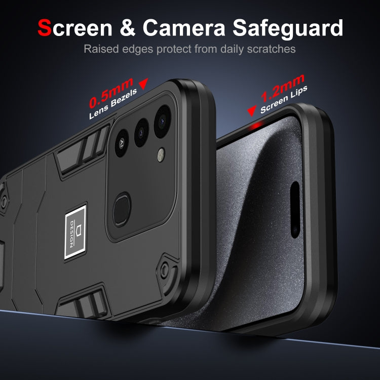 For Tecno Spark Go 2022 2 in 1 Shockproof Phone Case(Black) - Tecno Cases by PMC TechLife | Online Shopping South Africa | PMC TechLife | Buy Now Pay Later Mobicred