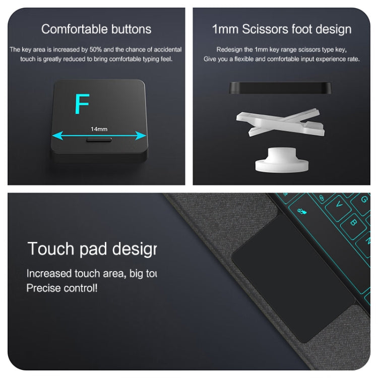 For Samsung Galaxy Tab S7+ / S7 FE / S8+ YJ-S8+ Split Bluetooth Keyboard Leather Tablet Case - Samsung Keyboard by PMC TechLife | Online Shopping South Africa | PMC TechLife