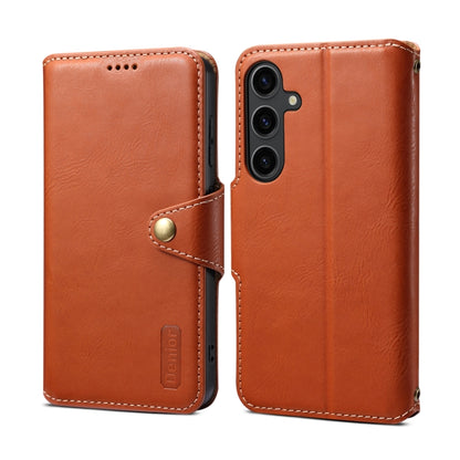 For Samsung Galaxy S24+ 5G Denior Cowhide Texture Wallet Style Leather Phone Case(Brown) - Galaxy S24+ 5G Cases by Denior | Online Shopping South Africa | PMC Jewellery | Buy Now Pay Later Mobicred