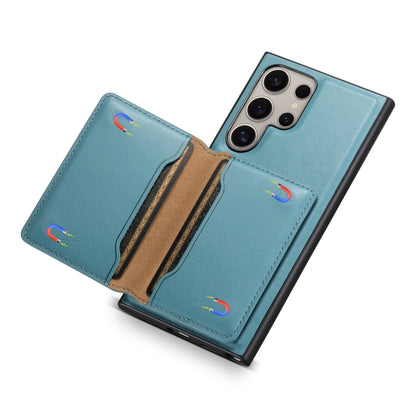 For Samsung Galaxy S23 Ultra 5G Denior Cowhide Texture Leather MagSafe Detachable Wallet Phone Case(Blue) - Galaxy S23 Ultra 5G Cases by Denior | Online Shopping South Africa | PMC Jewellery | Buy Now Pay Later Mobicred