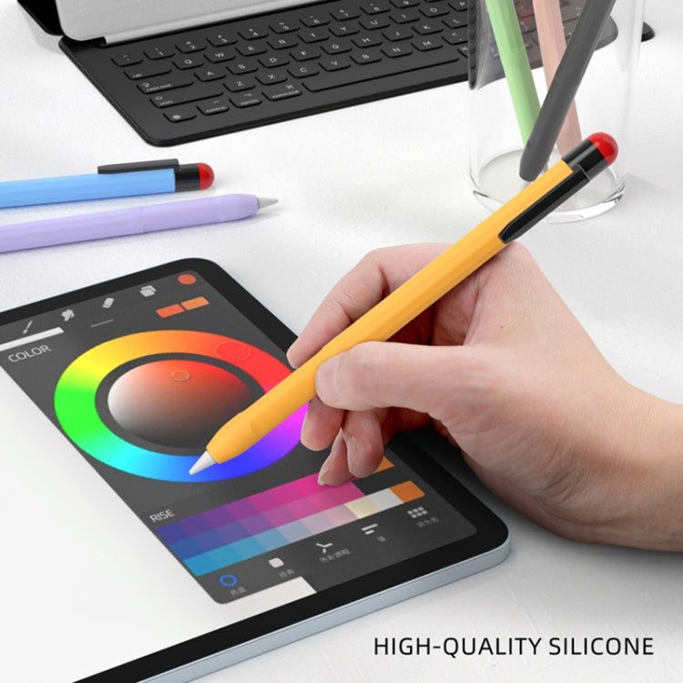 For Apple Pencil 2 Pen Clip Silicone Stylus Pen Protective Case(Yellow) - free shipping - PMC Jewellery - Order now!