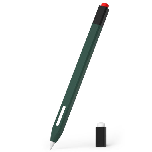 For Apple Pencil 2 Retro Pencil Style Stylus Pen Protective Case(Dark Green) - Pencil Accessories by PMC Jewellery | Online Shopping South Africa | PMC Jewellery | Buy Now Pay Later Mobicred