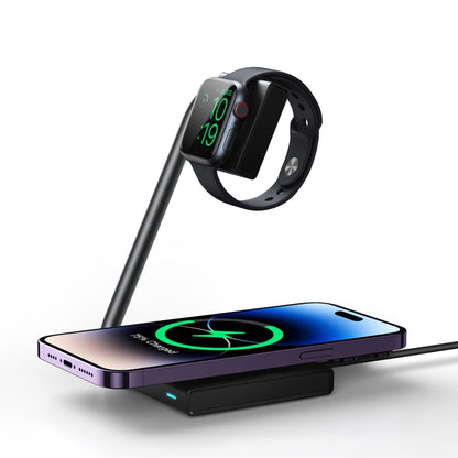 JOYROOM JR-WQN05 15W 2 in 1 Foldable Magnetic Wireless Charger(Black) - Wireless Charger by JOYROOM | Online Shopping South Africa | PMC Jewellery | Buy Now Pay Later Mobicred