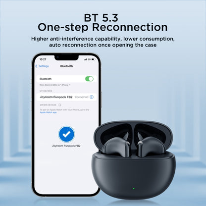 JOYROOM Funpods Series JR-FB2 Semi-In-Ear True Wireless Bluetooth Earbuds(Black) - TWS Earphone by JOYROOM | Online Shopping South Africa | PMC Jewellery | Buy Now Pay Later Mobicred