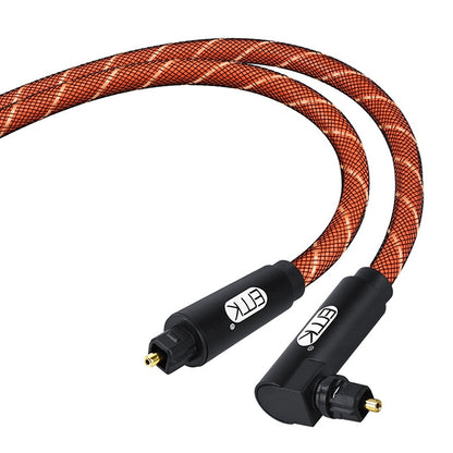 EMK 90 Degree Swivel Adjustable Right Angled 360 Degrees Rotatable Plug Nylon Woven Mesh Optical Audio Cable, Cable Length:3m(Orange) - Audio Optical Cables by EMK | Online Shopping South Africa | PMC Jewellery | Buy Now Pay Later Mobicred