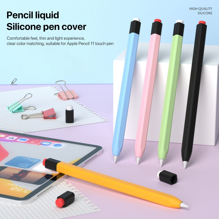 For Apple Pencil 1 Retro Pencil Style Liquid Silicone Stylus Case(Mint Green) - Pencil Accessories by PMC Jewellery | Online Shopping South Africa | PMC Jewellery | Buy Now Pay Later Mobicred