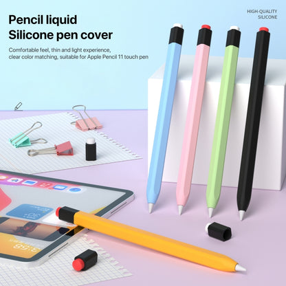 For Apple Pencil 1 Retro Pencil Style Liquid Silicone Stylus Case(Purple) - Pencil Accessories by PMC Jewellery | Online Shopping South Africa | PMC Jewellery | Buy Now Pay Later Mobicred