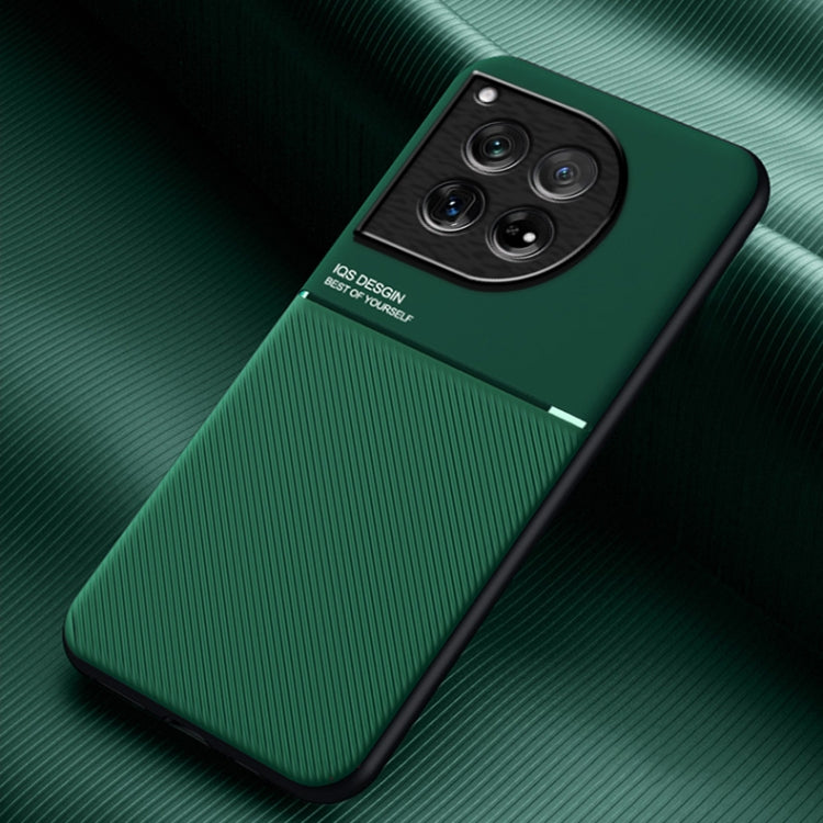 For OnePlus 12 Classic Tilt Strip Grain Magnetic Shockproof PC + TPU Phone Case(Green) - OnePlus Cases by PMC TechLife | Online Shopping South Africa | PMC TechLife