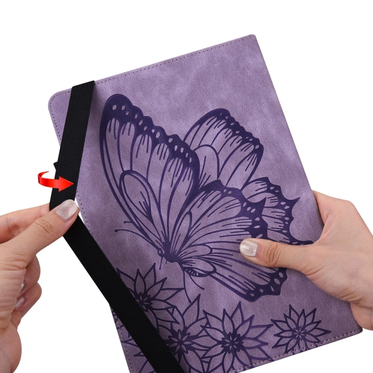 For iPad Pro 11 2024 Big Butterfly Embossed Leather Tablet Case(Purple) - iPad Pro 11 2024 Cases by PMC TechLife | Online Shopping South Africa | PMC TechLife | Buy Now Pay Later Mobicred