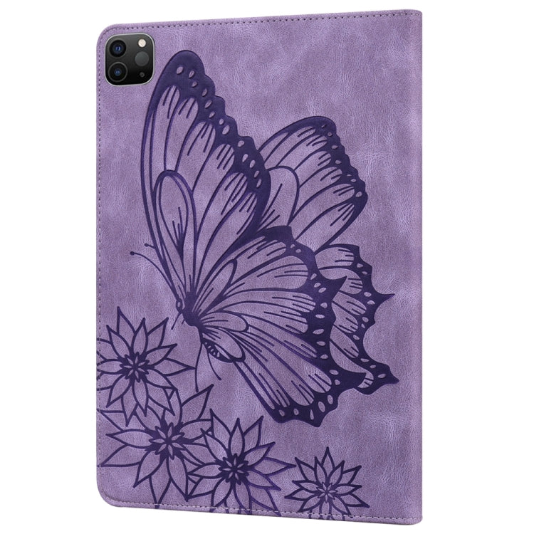 For iPad Pro 13 2024 Big Butterfly Embossed Leather Tablet Case(Purple) - iPad Pro 13 2024 Cases by PMC Jewellery | Online Shopping South Africa | PMC Jewellery | Buy Now Pay Later Mobicred