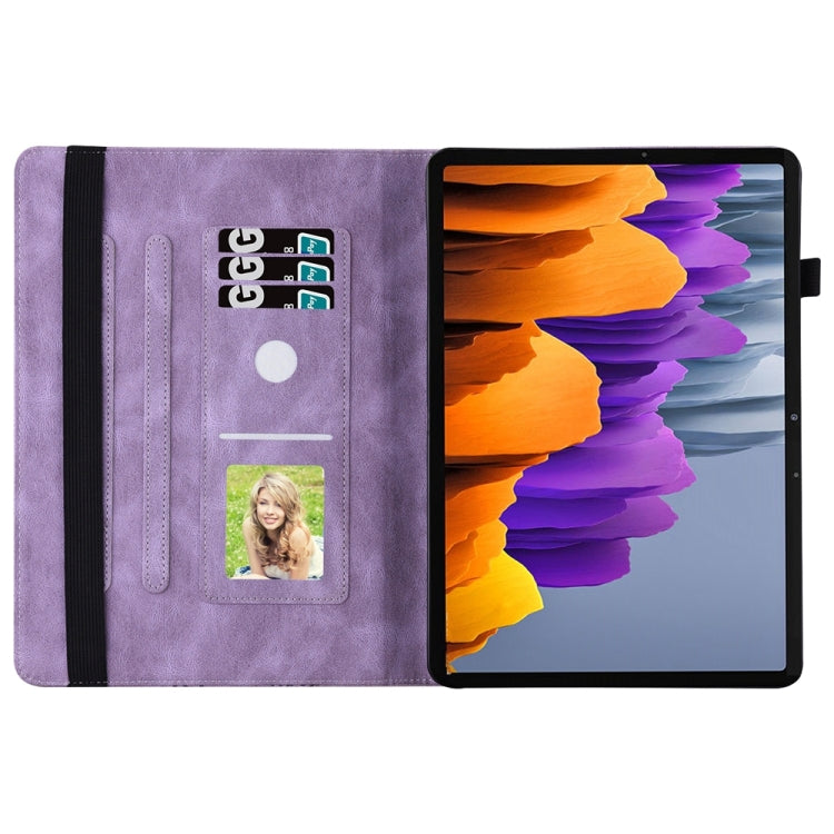 For Samsung Galaxy Tab S9 FE+ / S9+ / S8+ Big Butterfly Embossed Leather Tablet Case(Purple) - Galaxy Tab S9+ Cases by PMC Jewellery | Online Shopping South Africa | PMC Jewellery | Buy Now Pay Later Mobicred