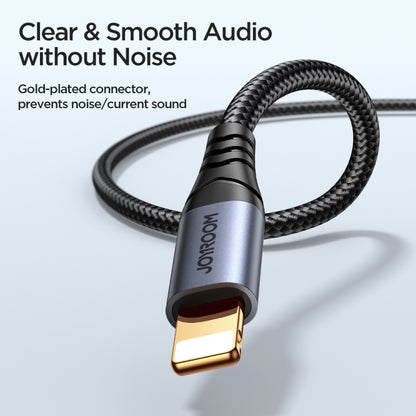 JOYROOM SY-A06 Transsion Series 8 Pin to 3.5mm AUX Audio Adapter Cable, Length: 1.2m(Black) - Video & Audio Cable by JOYROOM | Online Shopping South Africa | PMC Jewellery | Buy Now Pay Later Mobicred