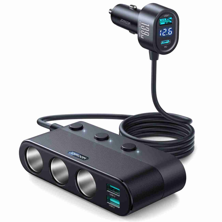 JOYROOM JR-CCL01 139W 7 in 1 Cigarette Lighter Splitter Car Charger(Black) - Car Charger by JOYROOM | Online Shopping South Africa | PMC Jewellery | Buy Now Pay Later Mobicred