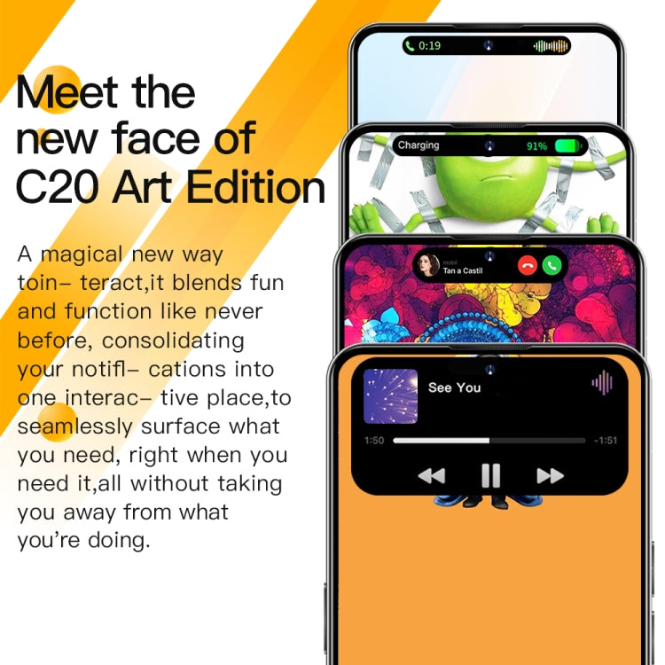 C20 Art Edition, 3GB+32GB, 6.53 inch Face Identification Android 8.1 MTK6753 Octa Core , Network: 4G, Dual SIM(Black) -  by PMC TechLife | Online Shopping South Africa | PMC TechLife