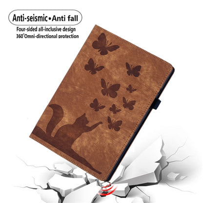 For iPad Pro 12.9 2022 / Air 13 2024 Butterfly Cat Embossing Leather Tablet Case(Brown) - iPad Pro 12.9 (2022/2021) Cases by PMC Jewellery | Online Shopping South Africa | PMC Jewellery | Buy Now Pay Later Mobicred