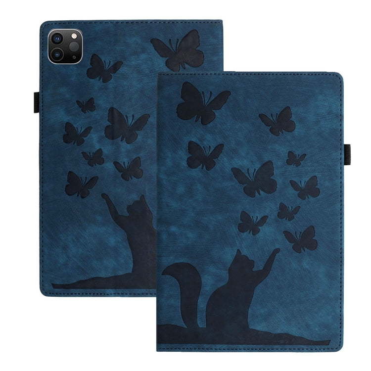 For iPad Pro 13 2024 Butterfly Cat Embossing Leather Tablet Case(Dark Blue) - iPad Pro 13 2024 Cases by PMC TechLife | Online Shopping South Africa | PMC TechLife | Buy Now Pay Later Mobicred