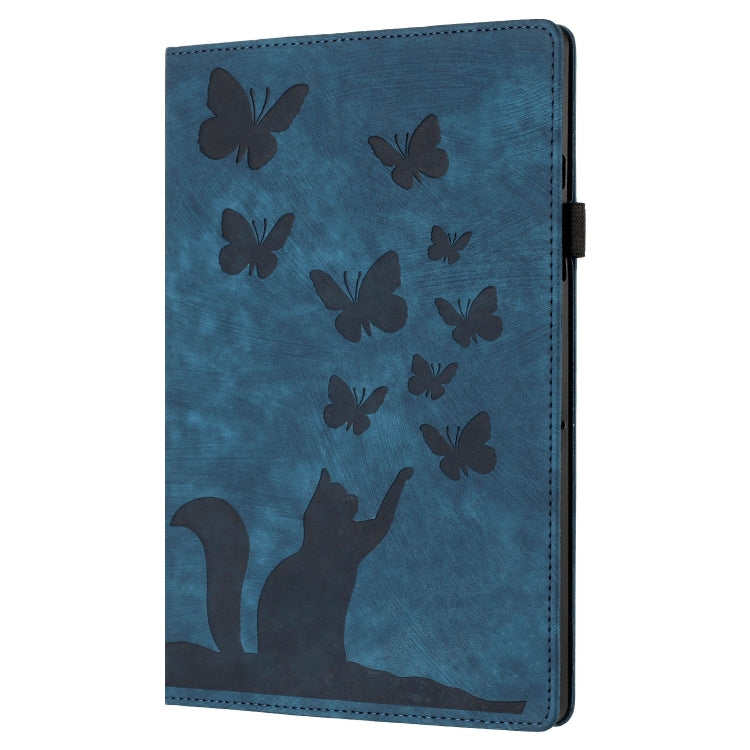 For iPad Pro 13 2024 Butterfly Cat Embossing Leather Tablet Case(Dark Blue) - iPad Pro 13 2024 Cases by PMC TechLife | Online Shopping South Africa | PMC TechLife | Buy Now Pay Later Mobicred