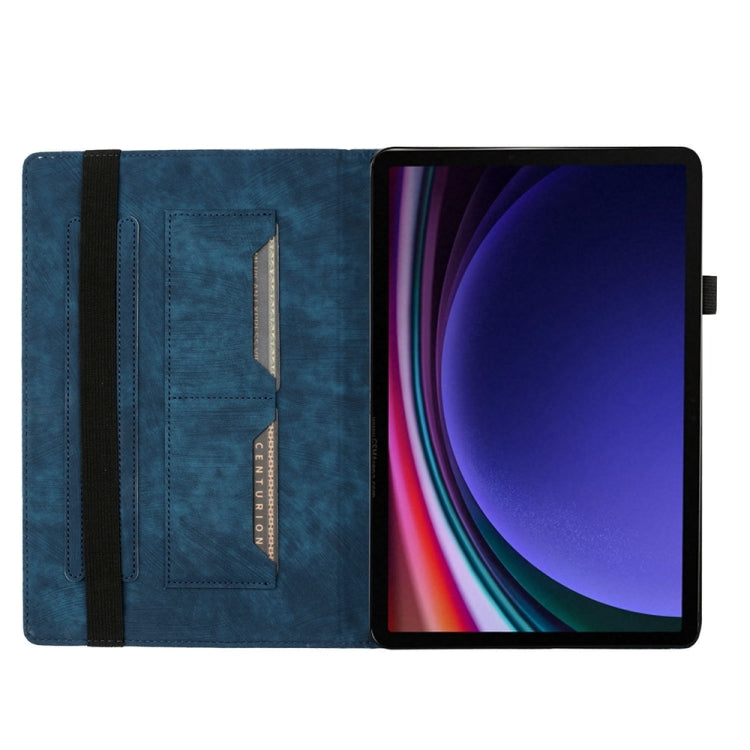 For Samsung Galaxy Tab S9 Ultra / S8 Ultra Butterfly Cat Embossing Leather Tablet Case(Dark Blue) - Galaxy Tab S9 Ultra Cases by PMC Jewellery | Online Shopping South Africa | PMC Jewellery | Buy Now Pay Later Mobicred