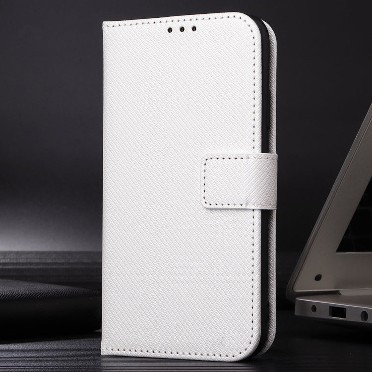 For Itel S23+ S681LN Diamond Texture Leather Phone Case(White) - More Brand by PMC Jewellery | Online Shopping South Africa | PMC Jewellery | Buy Now Pay Later Mobicred