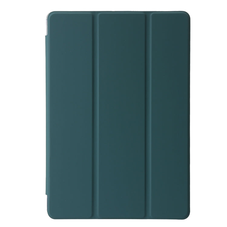 For Lenovo Tab M11 /Xiaoxin Pad 11 2024 Clear Acrylic 3-Fold Leather Tablet Case(Deep Green) - Lenovo by PMC TechLife | Online Shopping South Africa | PMC TechLife | Buy Now Pay Later Mobicred