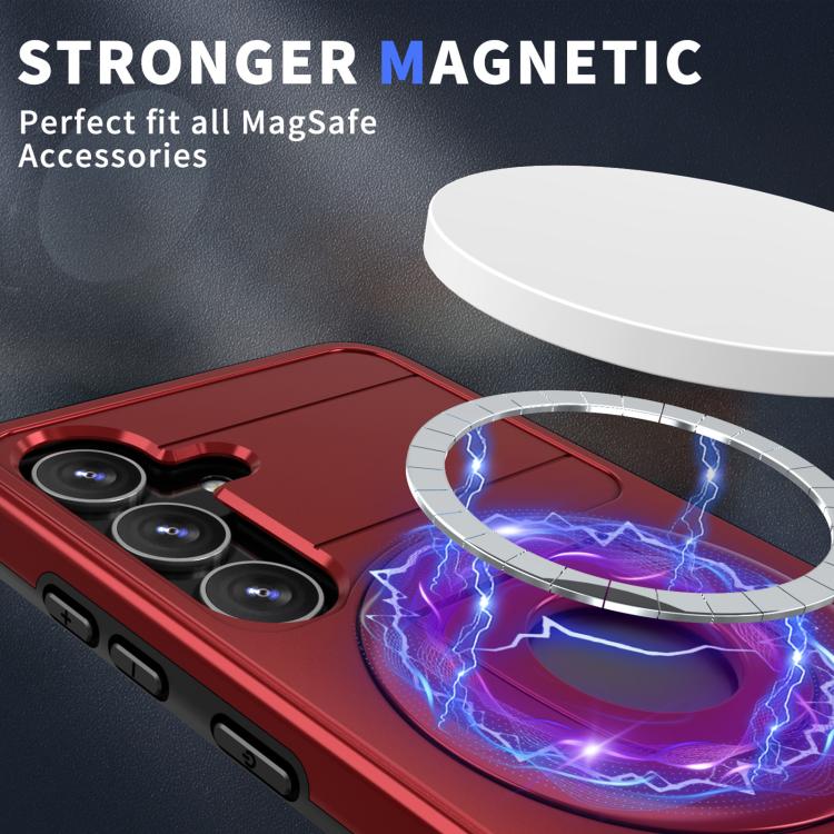 For Samsung Galaxy S24 5G Armor MagSafe Ring Holder Phone Case(Red) - free shipping - PMC TechLife - Order now!