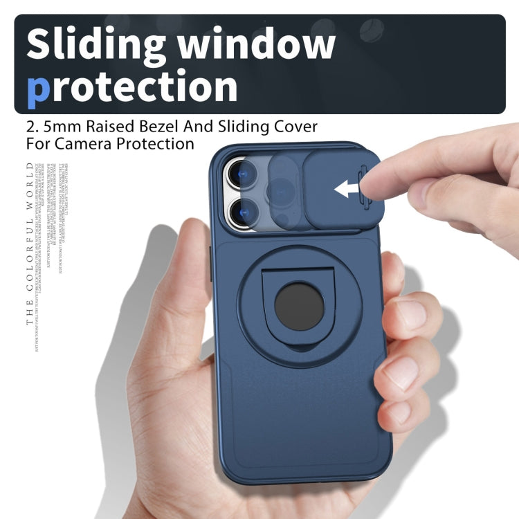 For iPhone 11 Camshield MagSafe Ring Holder Armor Phone Case(Blue) - iPhone 11 Cases by PMC TechLife | Online Shopping South Africa | PMC TechLife