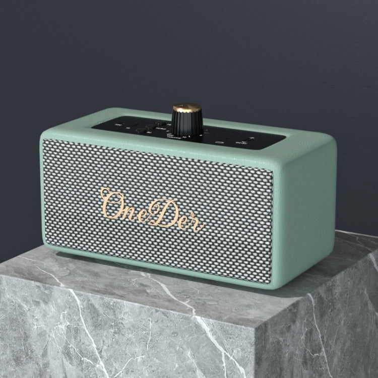 Oneder D3 Retro Leather Casing 30W Dual Units Wireless Bluetooth Speaker(Cyan) - free shipping - PMC Jewellery - Order now!