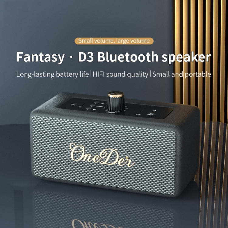 Oneder D3 Retro Leather Casing 30W Dual Units Wireless Bluetooth Speaker(White) - Desktop Speaker by OneDer | Online Shopping South Africa | PMC Jewellery | Buy Now Pay Later Mobicred