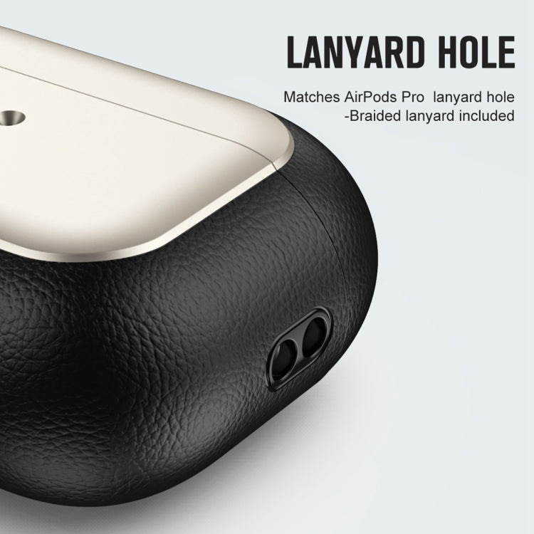 For AirPods 3 Electroplated Leather Texture Wireless Earphones Protective Case(Navy Blue) - For AirPods 3 by PMC Jewellery | Online Shopping South Africa | PMC Jewellery | Buy Now Pay Later Mobicred