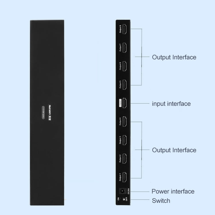 Measy SPH108 1 to 8 4K HDMI 1080P Simultaneous Display Splitter(EU Plug) - Splitter by Measy | Online Shopping South Africa | PMC Jewellery | Buy Now Pay Later Mobicred