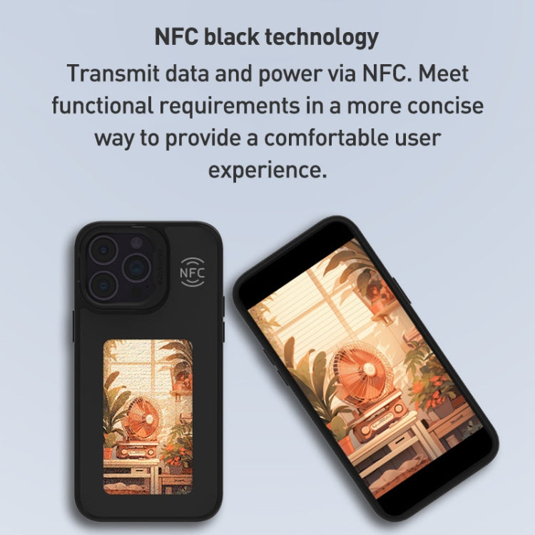 For iPhone 13 NFC Four-Color E-ink Screen DIY Phone Case(Black) - iPhone 13 Cases by PMC TechLife | Online Shopping South Africa | PMC TechLife | Buy Now Pay Later Mobicred