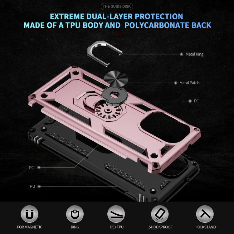 For Motorola Edge 2024 Shockproof TPU + PC Phone Case with Holder(Rose Gold) - Motorola Cases by PMC Jewellery | Online Shopping South Africa | PMC Jewellery | Buy Now Pay Later Mobicred
