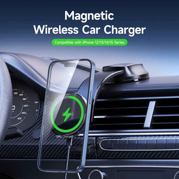 DUZZONA V3 15W Car Magnetic Wireless Charger Phone Holder(Black) - Wireless Charging Bracket by DUZZONA | Online Shopping South Africa | PMC TechLife