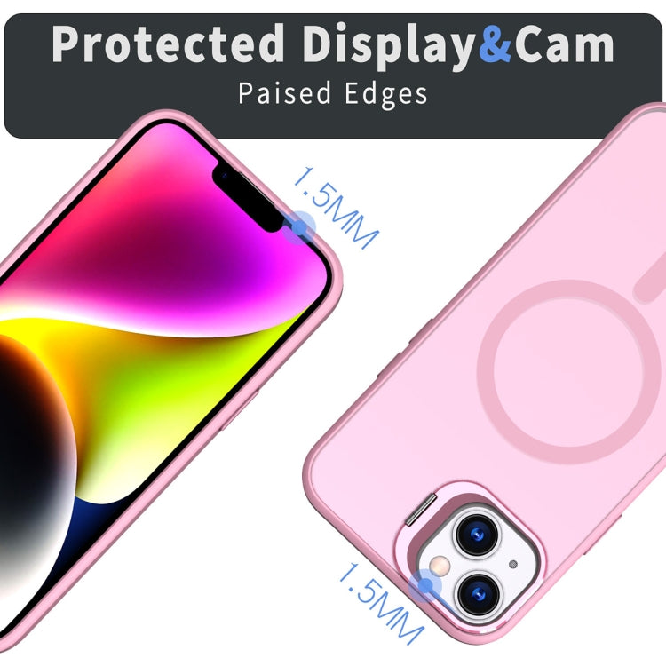 For iPhone 15 Plus Metal Invisible Camera Holder MagSafe Magnetic Phone Case(Pink) - iPhone 15 Plus Cases by PMC TechLife | Online Shopping South Africa | PMC TechLife