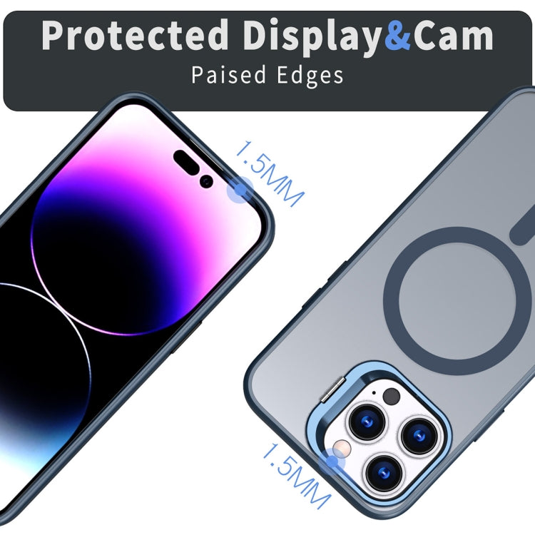 For iPhone 13 Pro Metal Invisible Camera Holder MagSafe Magnetic Phone Case(Blue) - iPhone 13 Pro Cases by PMC TechLife | Online Shopping South Africa | PMC TechLife