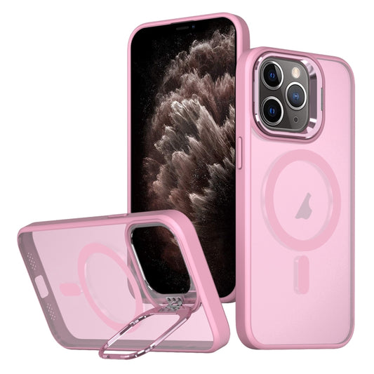 For iPhone 11 Pro Max Metal Invisible Camera Holder MagSafe Magnetic Phone Case(Pink) - iPhone 11 Pro Max Cases by PMC Jewellery | Online Shopping South Africa | PMC Jewellery