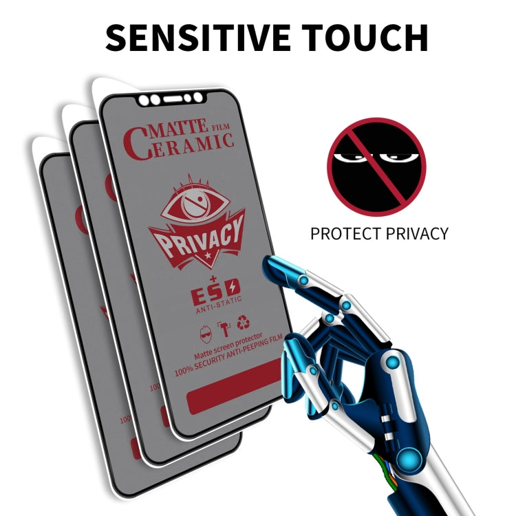 For iPhone 16e / 14 / 13 Pro / 13 Full Coverage Frosted Privacy Ceramic Film - iPhone 14 Tempered Glass by PMC TechLife | Online Shopping South Africa | PMC TechLife | Buy Now Pay Later Mobicred