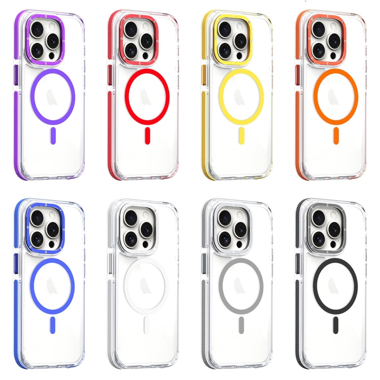 For iPhone 12 Pro Dual-Color Clear Acrylic Hybrid TPU MagSafe Phone Case(Grey) - iPhone 12 / 12 Pro Cases by PMC TechLife | Online Shopping South Africa | PMC TechLife