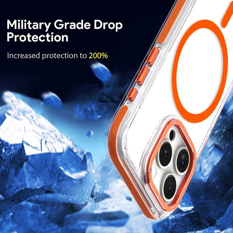 For iPhone 16 Pro Max Dual-Color Clear Acrylic Hybrid TPU MagSafe Phone Case(Orange) - iPhone 16 Pro Max Cases by PMC Jewellery | Online Shopping South Africa | PMC Jewellery | Buy Now Pay Later Mobicred