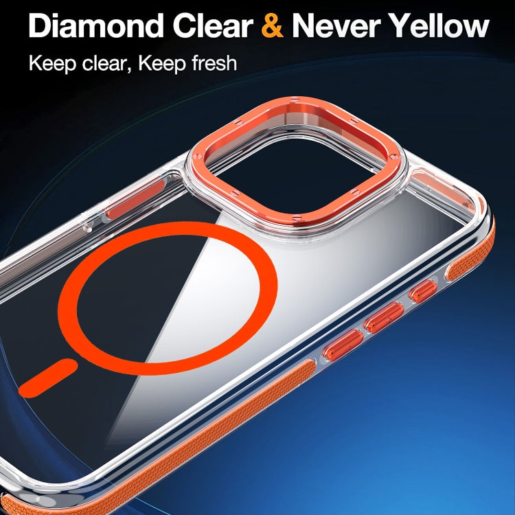 For iPhone 16 Pro Max Dual-Color Clear Acrylic Hybrid TPU MagSafe Phone Case(Orange) - iPhone 16 Pro Max Cases by PMC TechLife | Online Shopping South Africa | PMC TechLife | Buy Now Pay Later Mobicred