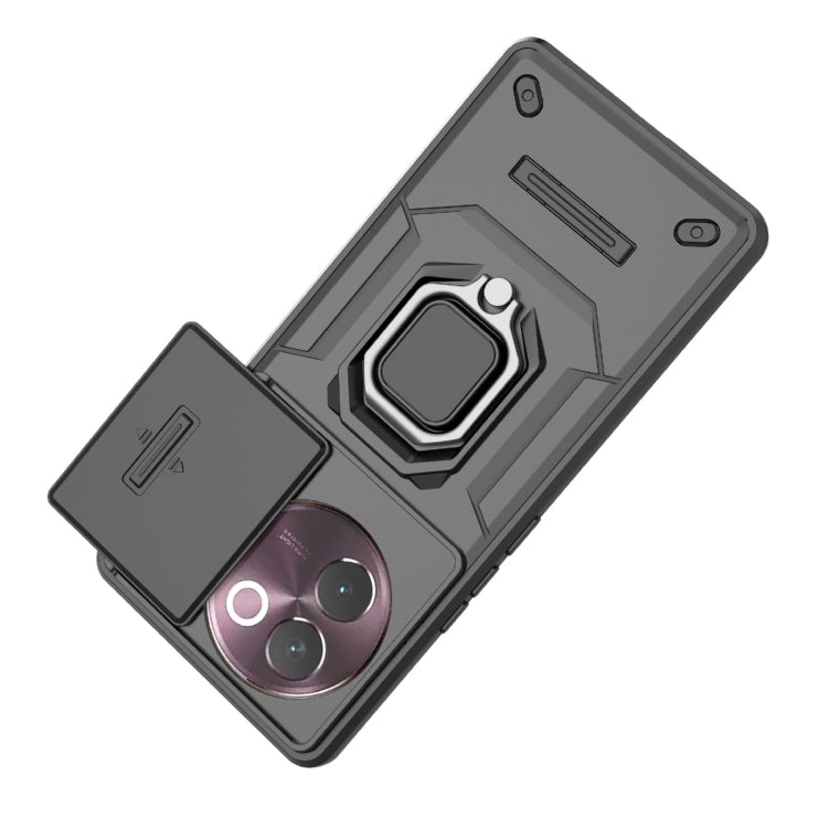 For vivo V30e 5G Global Sliding Camshield TPU + PC Shockproof Phone Case with Holder(Black) - vivo Cases by PMC TechLife | Online Shopping South Africa | PMC TechLife | Buy Now Pay Later Mobicred