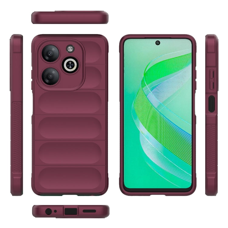 For Infinix Smart 8 Magic Shield TPU + Flannel Phone Case(Wine Red) - Infinix Cases by PMC TechLife | Online Shopping South Africa | PMC TechLife | Buy Now Pay Later Mobicred