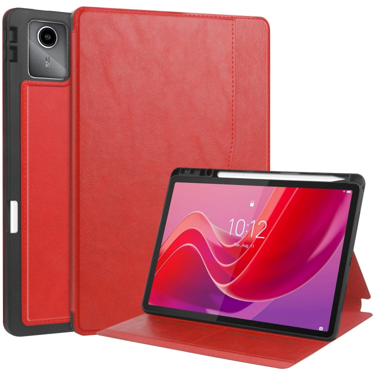 For Lenovo Tab M11/ Xiaoxin Pad 11 2024 Ultimate Pure Color Leather Smart Tablet Case(Red) - Lenovo by PMC Jewellery | Online Shopping South Africa | PMC Jewellery | Buy Now Pay Later Mobicred
