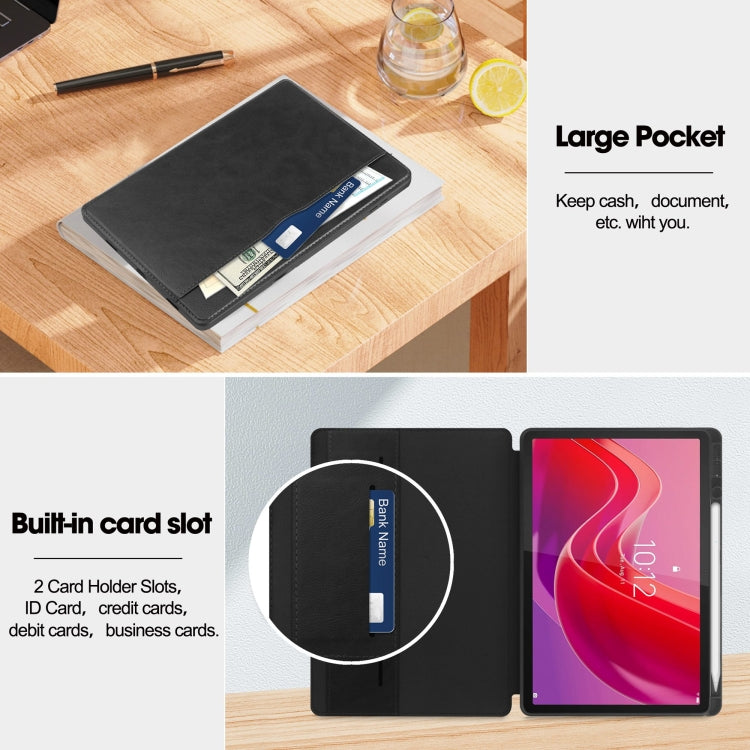 For Lenovo Tab M11/ Xiaoxin Pad 11 2024 Ultimate Pure Color Leather Smart Tablet Case(Black) - Lenovo by PMC TechLife | Online Shopping South Africa | PMC TechLife | Buy Now Pay Later Mobicred