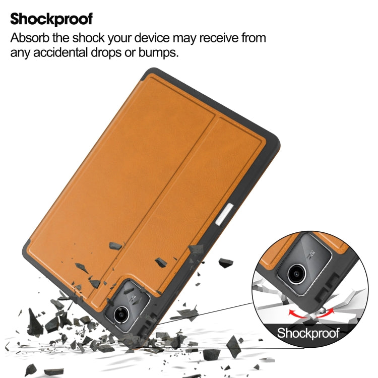 For Lenovo Tab M11/ Xiaoxin Pad 11 2024 Ultimate Pure Color Leather Smart Tablet Case(Brown) - Lenovo by PMC TechLife | Online Shopping South Africa | PMC TechLife | Buy Now Pay Later Mobicred