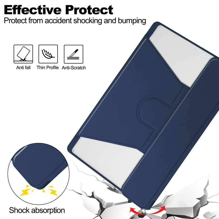 For Lenovo Tab M11/Xiaoxin Pad 11 2024 360 Rotation Transparent Smart Leather Case with Keyboard(Dark Blue) - free shipping - PMC Jewellery - Order now!